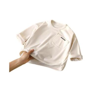 Imagem de Camisa De Manga Longa Com Forro De Veludo Para Meninos E Meninas, Blus