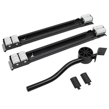 Imagem de Rolo de aparelho extensível, base de roda universal resistente, rolamento de carga de 300 kg para máquinas de lavar, geladeiras, secadores, máquinas de lavar louça, objetos pesados (Preta)