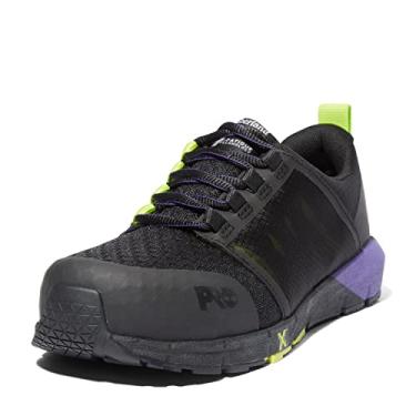 Imagem de Timberland PRO Tênis de trabalho feminino Radius Composite Safety Toe, Preto/Hi-viz/Roxo-2024 Novo, 36
