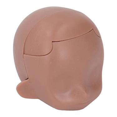 Imagem de Generic Cabeça de Boneca Em Branco de Cimento Plástico Removível para Boneca de Juntas Esféricas 1/12, Circunferência Perfeita da Cabeça de Substituição de 4,7 Polegadas (Café)