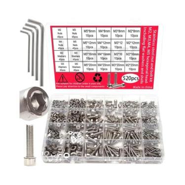 Imagem de Conjunto De Parafusos E Porcas Sextavadas De Aço Inoxidável M3 M4 M5 M