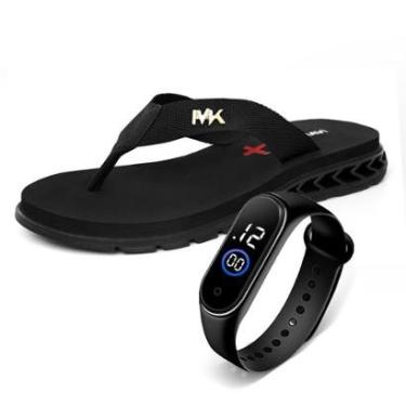 Imagem de Kit Chinelo Masculino Anatômico Slide Com Relógio Leve Macio Confortável Antiderrapante Original-Masculino