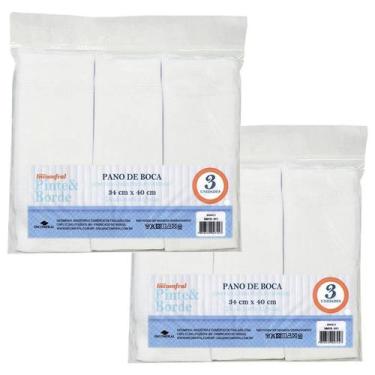 Imagem de Kit Paninho De Boca Pinte E Borde Com 2 Pacotes 34x40cm Baby Incomfral
