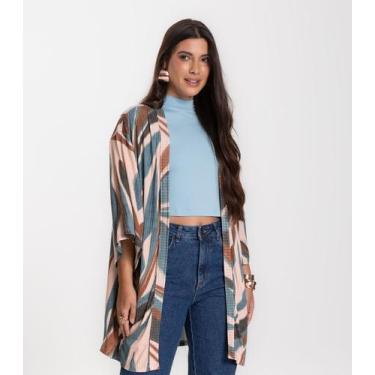 Imagem de Kimono Feminino Infinita Cor Azul, M, Azul