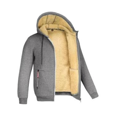 Imagem de Jaqueta Masculina Camuflada De Lã Com Capuz, Casaco De Inverno Grosso 