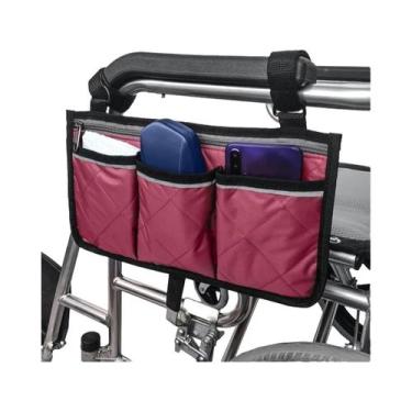 Imagem de Bolsa Lateral Refletiva Para Cadeira De Rodas, Portátil, Com tiras aut
