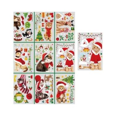 Imagem de Conjunto De Adesivos De Vidro Dupla Face Para Janela De Natal Com Papa