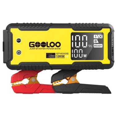 Imagem de Jump Starter GOOLOO GT4000S Amarelo 4000A Pico Motores Gasolina 12.0L Diesel 10.0L 12V Recarga 100W