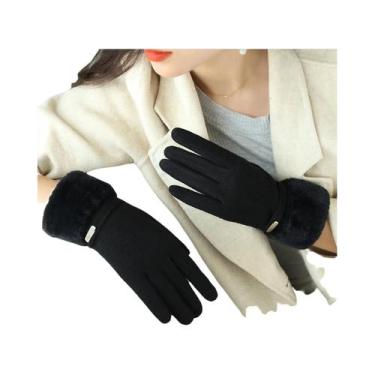 Imagem de Luvas Femininas Quentes Com Tela Sensível Ao Toque, Antiderrapantes, D