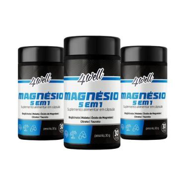Imagem de Magnésios 5 4well 260mg - 60 cápsulas 30 Doses - Combo 3 Potes