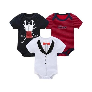 Imagem de Conjunto De Bodies De Algodão Para Bebês Meninas E Meninos Com Manga C