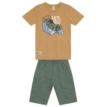 Imagem de Conjunto infantil menino skate em gel Brandili, Marrom, 8