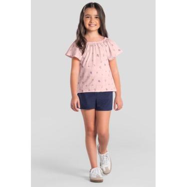 Imagem de Conjunto infantil menina florido Brandili, Natural, 6