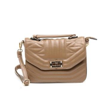 Imagem de Bolsa Feminina Transversal Celular Carteira Austin, Bege