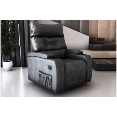 Imagem de Poltrona Papai Giratória Reclinavel Commander Preto Matrix, Preta