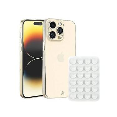 Imagem de Kit Capa Crystal Slim para iPhone 14 Pro +  Ventosa - Branca - Gshield