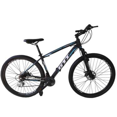 Imagem de Bicicleta Aro 29 Gti Roma Alumínio 27v Freio a Disco Mecânico Garfo com Suspensão - Pre...