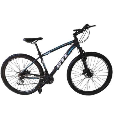 Imagem de Bicicleta Aro 29 Gti Roma Alumínio 27v Freio a Disco Mecânico Garfo com Suspensão - Pre...
