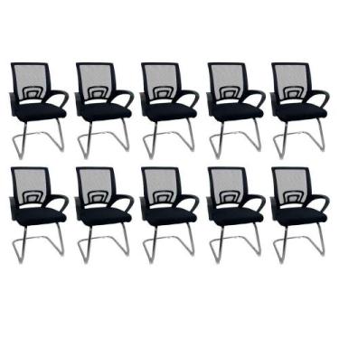 Imagem de Kit 10 Cadeiras De Escritório Begônia Oficial Fixa - Oficial Webshop