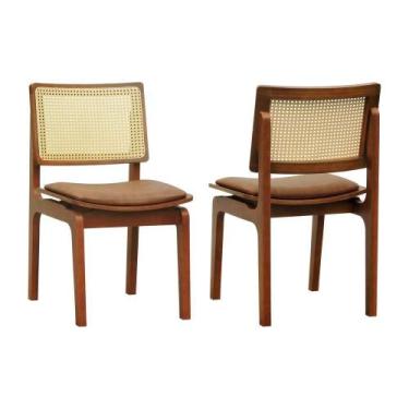 Imagem de Kit 2 Cadeiras Gus Madeira Maciça Encosto Telinha Assento Anatômico - 