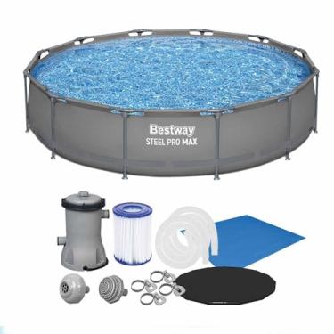 Imagem de Piscina Estrutural 6473 Litros Premium + Bomba Filtrante 220V + Capa + Lona Bestway