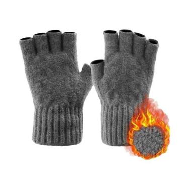 Imagem de Luvas De Lã De Alpaca Quentes Para O Inverno Masculinas, Tricotadas, C