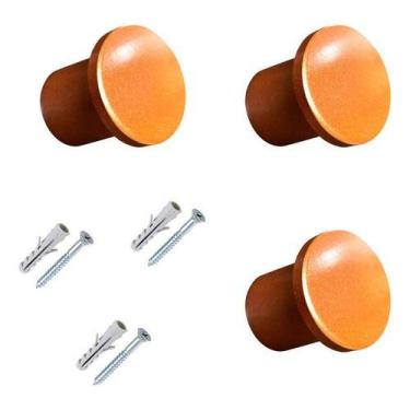 Imagem de Kit 3 Ganchos Parede Pendurador Redondo Aluminio Resistente - - premiu