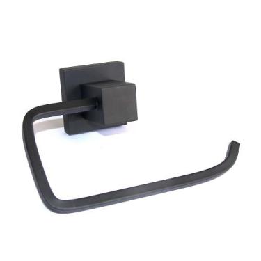 Imagem de Papeleira Porta Papel Higiênico Quadrus Preto Fosco - Larmont Acabamen