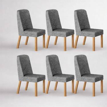 Imagem de Kit 6 Cadeiras Maciça De Jantar Estofada Iza- Arbo Design