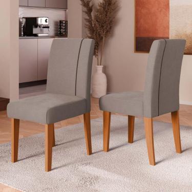 Imagem de Kit 2 Cadeiras De Jantar Estofadas Multimóveis Cr50256 Cinamomo-mascavo-chocolate