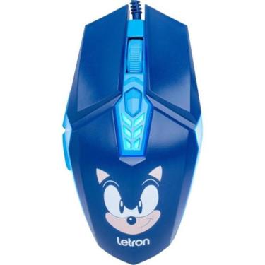 Imagem de Mouse Gamer Letron Sonic 3600dpi Rbg Azul [F002] com Iluminação RGB, 6 Botões e Conexão USB Plug And Play Azul
