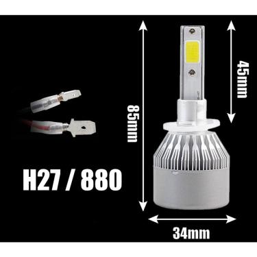 Imagem de Lâmpada de Farol Automotivo LED Dianteiro C6 para Veículos 12V a 24V Branco 6500K Bivolt Par OEM