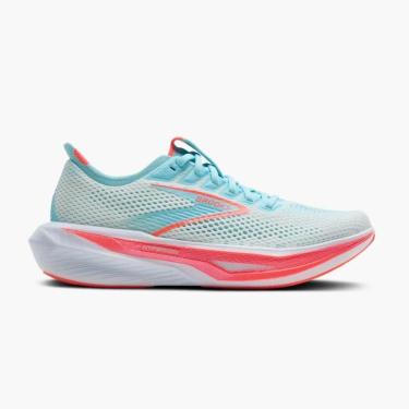 Imagem de Tênis Brooks Hyperion 3 Feminino Branco e Rosa-Feminino