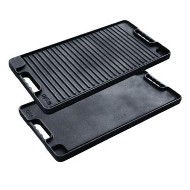 Imagem de Chapa Bifeteira Dupla Face Ferro Fundido Preto - Titan Churrasqueiras