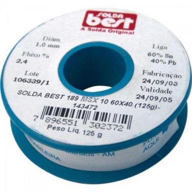 Imagem de Solda em Fio 189-MSX10 60X40 125G Azul para Soldagem Manual de Conexões Eletrônicas Produzida na Zona Franca de Manaus