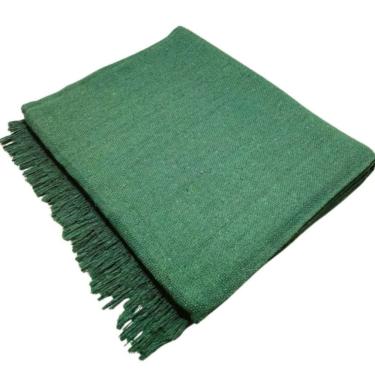 Imagem de Kit 2 Manta para Sofá Kink King 3,00x1,80M 100% Algodão Artesanal com Franjas Verde