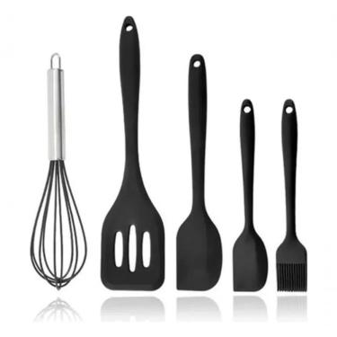 Imagem de Utensílios de Cozinha Kit com 5 Peças para Preparar e Misturar Alimentos em Silicone co...