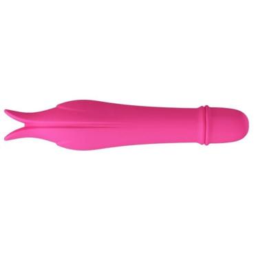 Imagem de Vibrador FLO-6027 em Silicone 14,5CM Rosa com Ponta Dupla e 10 Níveis de Vibração Ideal Importados