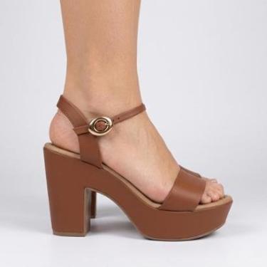 Imagem de Sandália Plataforma Bebecê Marrom-Feminino