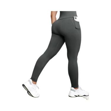 Imagem de Leggings Femininas De Cintura Alta Em Cor Sólida, Calças De Treino Que
