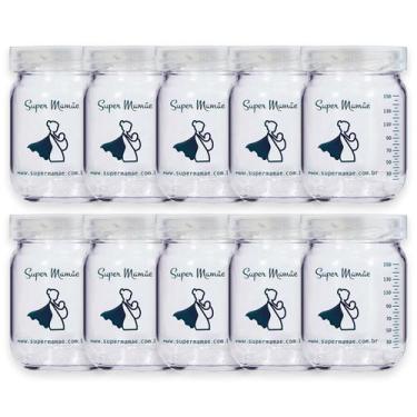 Imagem de Pote de Vidro para Leite Materno 150ml Super Mamãe Original - 24 unida