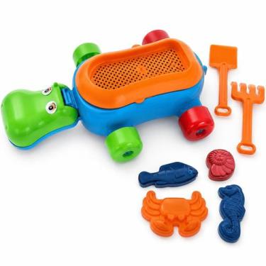Imagem de Kit Praia Infantil Hipopótamo Divplast Completo Com Pá Rastelo Moldes 