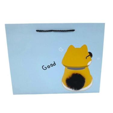 Imagem de Sacola de Presente Bichinhos 32x16x12 cm Azul - Quanhe