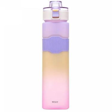 Imagem de Garrafa Squeeze de Policarbonato Degradê com Cinta Roxa 900ml 20707 - 