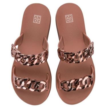 Imagem de Tamanco Com Corrente Zaxy Slide Feminino Slide Moderno, Nude médio, 38