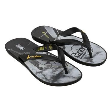 Imagem de Chinelo De Dedo Masculino Rider Feel Nba Basquete 12378, Preto, 37/38