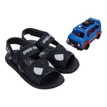 Imagem de Sandalia Infantil Homem Aranha Carro Furgao Grendene 23222, Preto pret