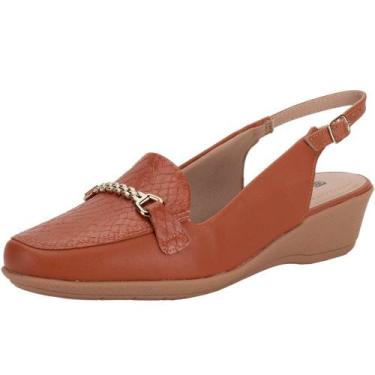 Imagem de Sapato feminino anabela piccadilly 143224, Caramelo, 37