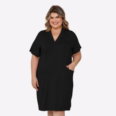 Imagem de Vestido Comfy Viscolycra Feminino Moda Evangélica Plus Size - Jagar, P