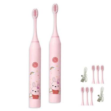 Imagem de Escova de Dente Eletrica Recarregavel Limpeza Kit 2 Gengiva Oral Lingu